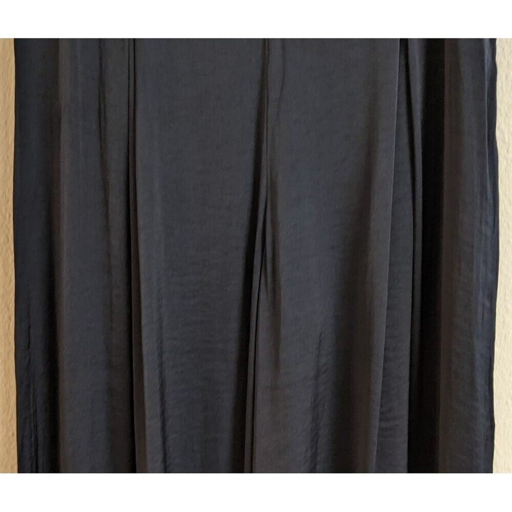 Women's SOFT SURROUNDINGS "Perfect Palazzo" Blue Satin Wide Leg Pants Petite S - Picture 3 of 11